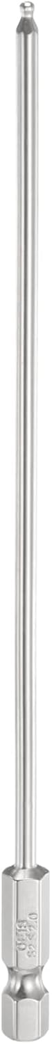 HARFINGTON Ball End Hex Screwdriver Bit H2 (2mm) Head 1/4" Hex Shank 150mm (6") Long Magnetic S2 Steel Metric Screw Driver Drill Bit Wrench Socket Power Tool