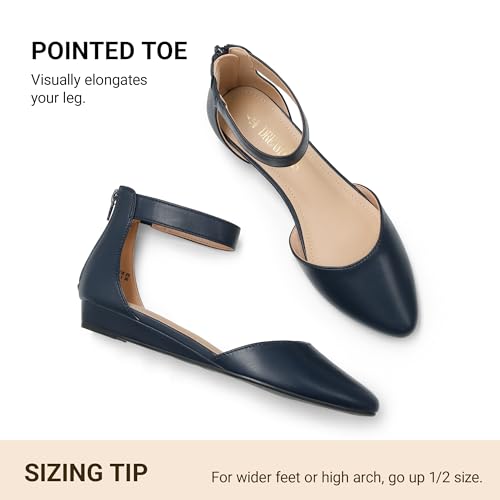 DREAM PAIRS Women's Ankle Strap Flats,Navy/Pu,9 by DREAM PAIRS - Used condition - Image 7