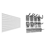Proslat 88102 Heavy Duty PVC Slatwall Garage Organizer, 8-Feet by 4-Feet Section, White & 11004...