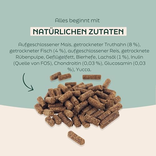 WOOOF Light 18kg kaltgepresstes Hundefutter mit Pute und Fisch | Trockenfutter, leicht verdaulich, ohne Weizengluten