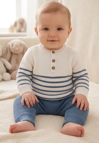 Image of Minora Baby Winter Clothing Set |Pants and Sweater for Boys and Girls |Long Sleeve Tops and Pants Outfits |0-12 Months