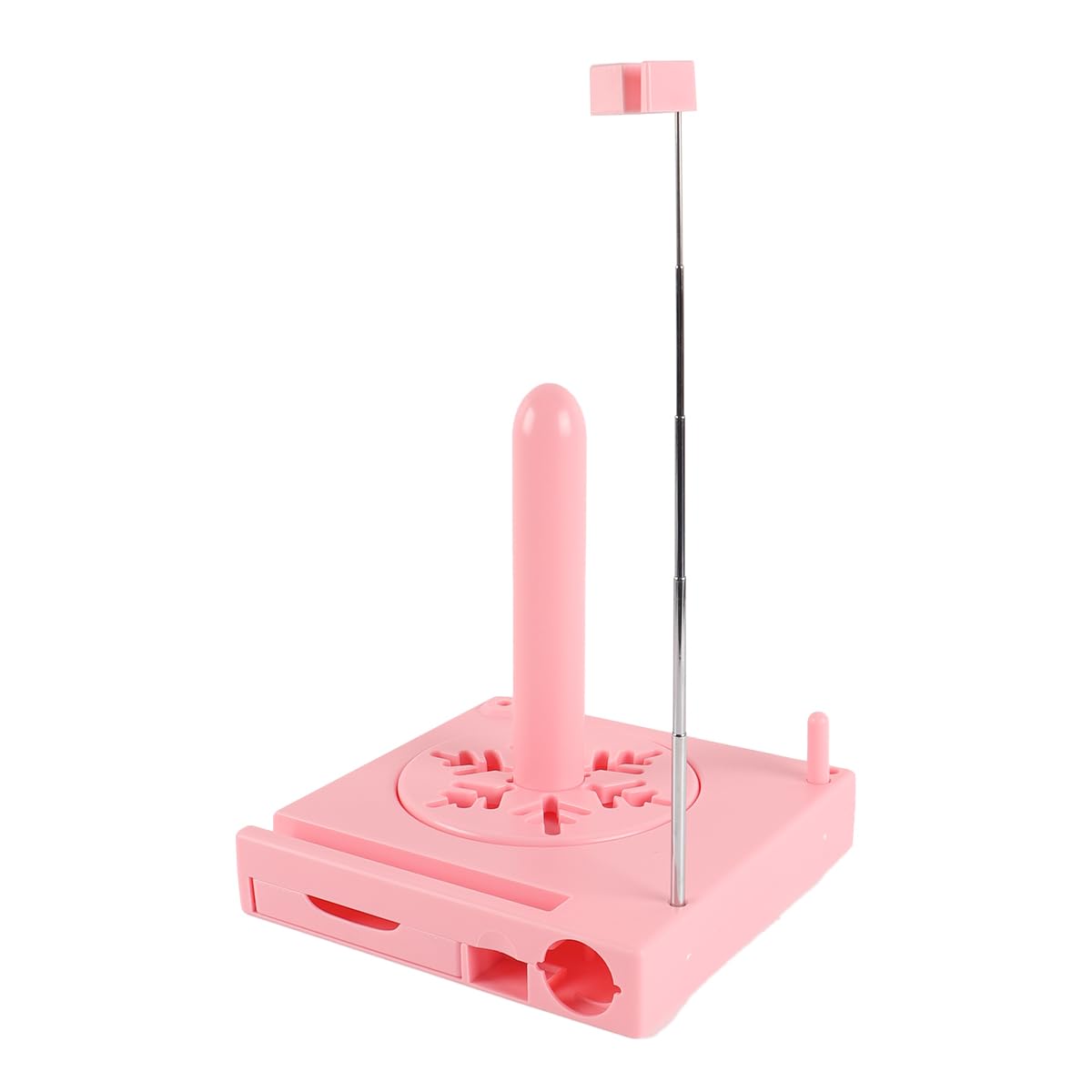 Riven Contenitore multifunzione per bobine di filato, contenitore per uncinetti, forbici, supporto per uncinetto rimovibile, organizer per lavori di bricolage, ideale come regalo (rosa)