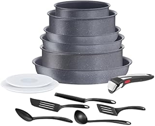 Tefal Ingenio Natural On Zestaw Garnków i Patelni, Aluminum, Szary/Czarny, 4 Elementy
