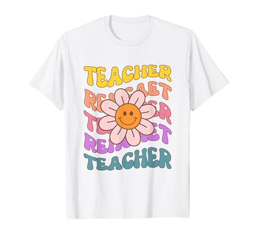 Genial profesora retro, divertida, Daisy Flower, profesora de Back School Camiseta