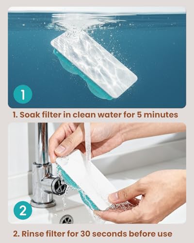 Image of 4 Pack of Emdoro Official Replacement Filters and Sponges (2 Months Set) for Stainless Steel Cat Water Fountain