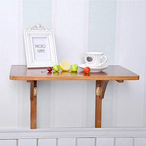 Table murale bureau pliant flottant marron chambre 100x50