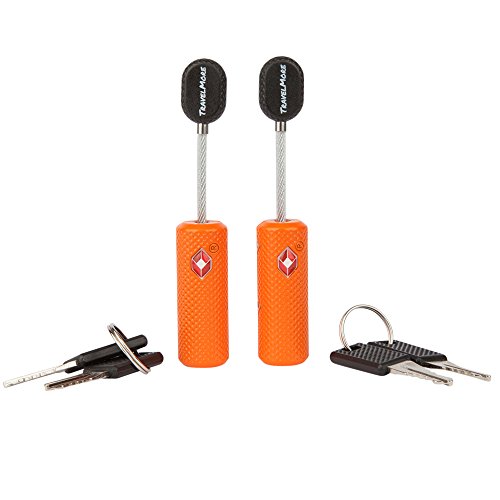 2 Pack TSA Approved Luggage Locks with Keys for Travel â€“ Flexible Ultra Secure Mini Key Padlock & Metal Zinc Alloy Material â€“ Orange