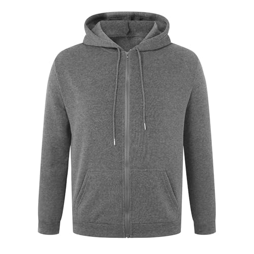 Zipper Hoodies for Men Lightweight Solid Color Long Sleeve Hooded Sweatshirt Full Zip Hoodie 2025 Sports Jackets with Pockets3