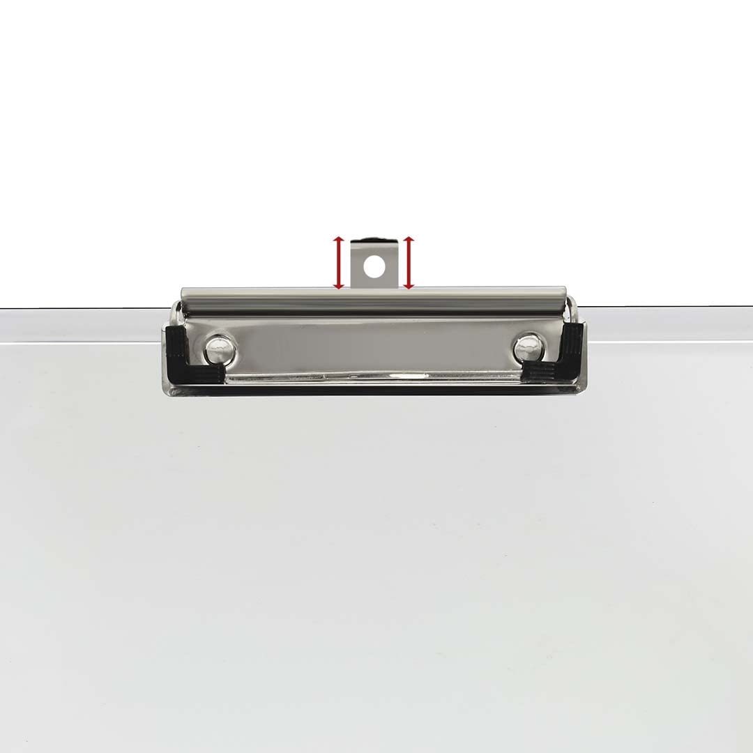Acrimet Portapapeles de plástico horizontal, tamaño carta A4, clip de perfil bajo, 9 1/16 x 13 3/8 pulgadas, (color cristal transparente) (paquete de 3)