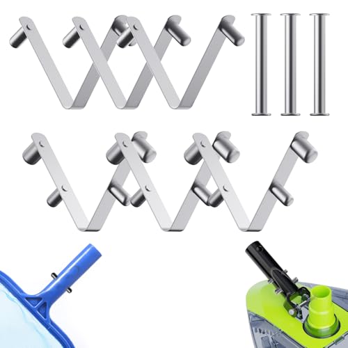 Zzxker 9PCS Pool Brush V-Shaped Clip & Locking Pins Replacement Set,3PCS EZ & 3PCS Standard Pole Attachment Clips for Skimmer Net,Leaf Rake,Brush,-3PCS Vacuum Head Handle Locking Pin (9 Pack)