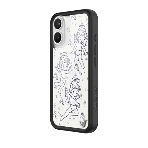 Image of Wildflower Cases - Compatible with iPhone 16 | Protective Bumper, 6.5ft Drop Test Certified, Women Owned Small Business | Angel Baby Blue Trendy Art Sketch Popular Cute | Cherubs