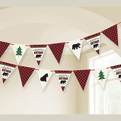 Banner Pennant Little Lumberjack banderole à carreaux Amscan