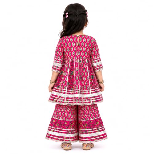 Image of LITTLE GINNIE Girls Kurta Sharara Set | Traditional Ethnic Wear for Kids