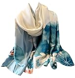 NUWEERIR Womens 100% Large Mulberry Silk Scarf Long Satin Scarf Fashion Lightweight Wraps