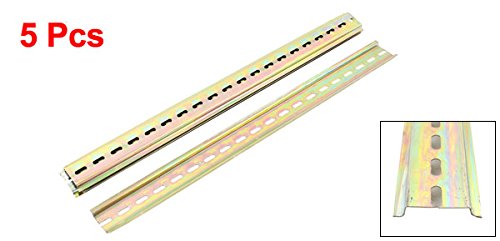 uxcell 40cm Length 35mm Width Slotted Design Metal DIN Mounting Rail 5 Pcs