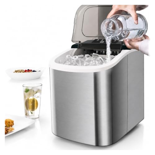 Fabricadora de hielo pequeña acero inoxidable para hogar miniatura 4