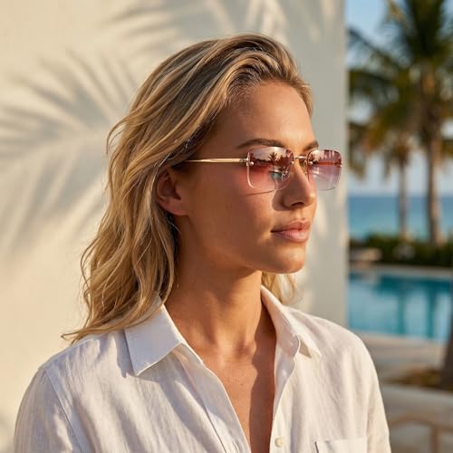 Image of The Fresh Minimalist Small Rectangular Sunglasses Clear Eyewear - Exquisite Packaging