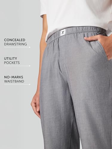 Image of XYXX Ultra-Breathable Solid Cotton Chambray Pyjamas For Men