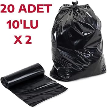 Jumbo Çöp Poşeti 75x90 Endüstriyel 10'lu x 2 Paket Battal Çöp Torbası
