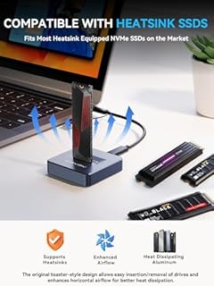 ACASIS Lettore NVME SSD Adattatore, 10Gbps NVME SSD Reader Adattatore NVMe per PCIe M-Key and B+M Key SATA-Based SSD 2230/2242/2260/2280 con UASP, NVME to USB Docking Station (Grigio)