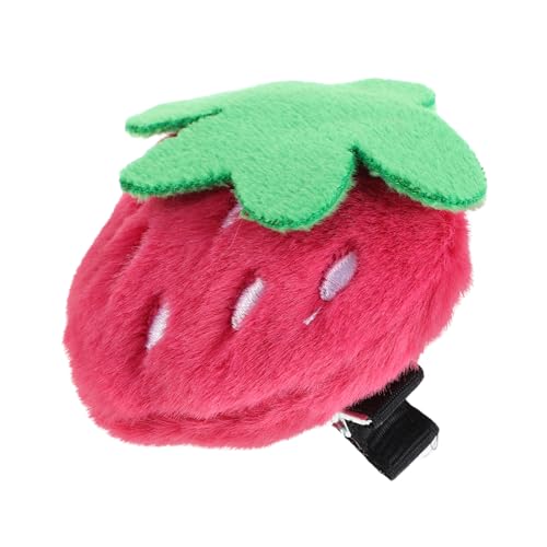 NIYANGLE Clip De Cabello De Fresa De Peluche Para Mujeres Accesorio Capilar Tierno y Decorativo Pinza De Pato Resistente Para Fiestas y Eventos Diseño Divertido y Atractivo