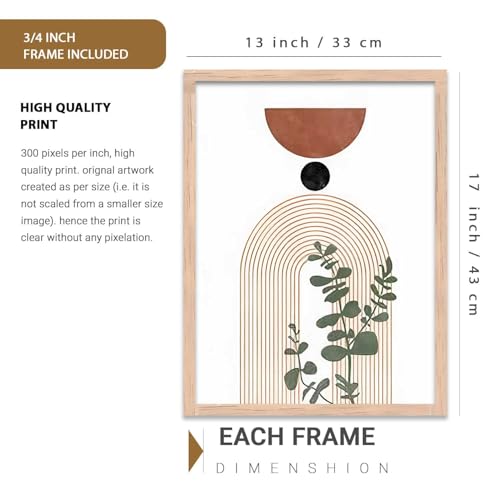 Image of kotart Boho Art Home Decoration Paintings With Frame For Living Room Bed Room Hotel Wall Decor Digital Reprint Set of 3 (13X17 inch)