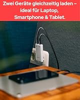 Verbatim 65W GaN Ladegerät Fold'n'Go 2X USB-C PD 3.0 faltbar Netzteil Weiß – Ansicht 7