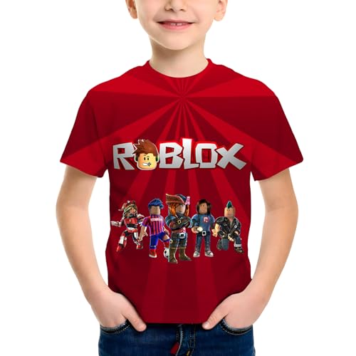 TYWVCNABJI Youth 3D All-Over Print T-Shirt Vibrant Short Sleeve Graphic Tee for Boys & Girls Crew Neck Everyday Streetwear Red