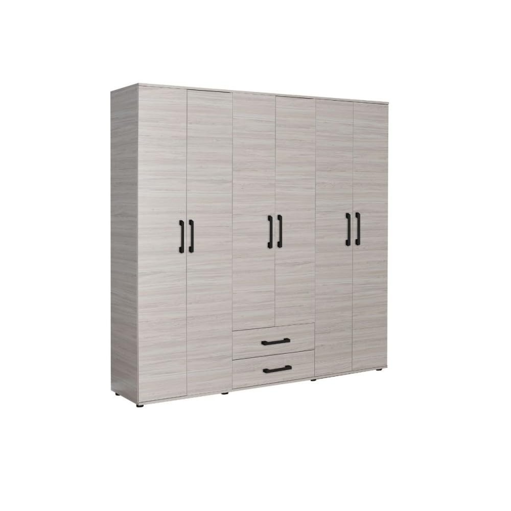 Indomita Armadio 6 ante 2 cassetti rovere 200x45x180H