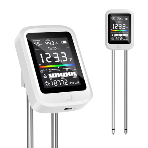 TERRU 6-in-1 Soil Moisture Meter with pH, Nutrient, Sunlight, Temperature & Humidity |...