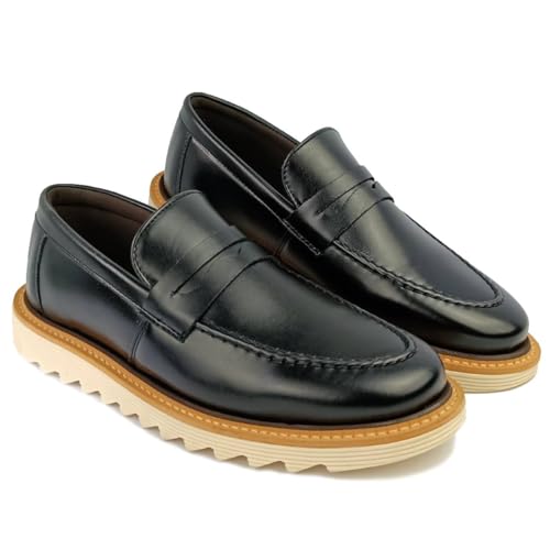Sapato Social Masculino Casual Oxford Derby Sola Tratorado Estilo Sport Fino Italiano (PRETO, BR, Ad
