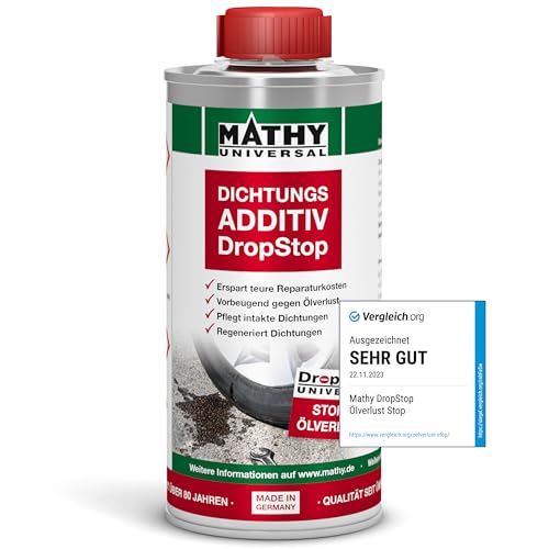 MATHY-DropStop Dichtungs-Additiv (250 ml) - Öl-Additiv stoppt Ölverlust im Motor, Getriebe, Hinterachsen & Servolenkungen - regeneriert Dichtungen