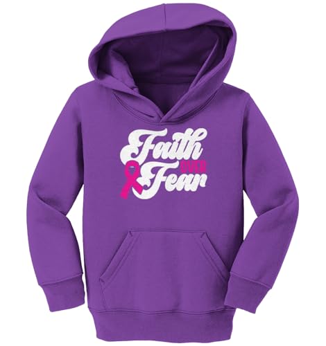 Haase Unlimited Faith Over Fear - Breast Cancer Toddler/Youth Fleece Hoodie