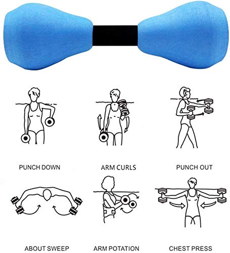 MMUK Aquatic Exercise Dumbells 1Pair EVA Water Aerobic Exercise Foam Dumbbell Pool Resistance for Adults Kids Beginners,Water Fitness Exercises Equipment for Weight Loss Aqua Therapy Pool Exercise