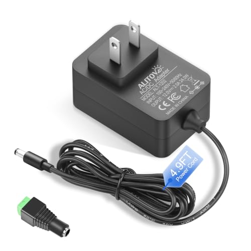 ALITOVE Upgrade 12V DC Power Supply GaN 2A 24W AC/DC Adapter 12 Volt Transformer DC12V Power Cord 2Amp 5.5x2.5mm Plug for Yamaha Keyboard Digital Piano LED Light CCTV Camera Router External Hard Drive