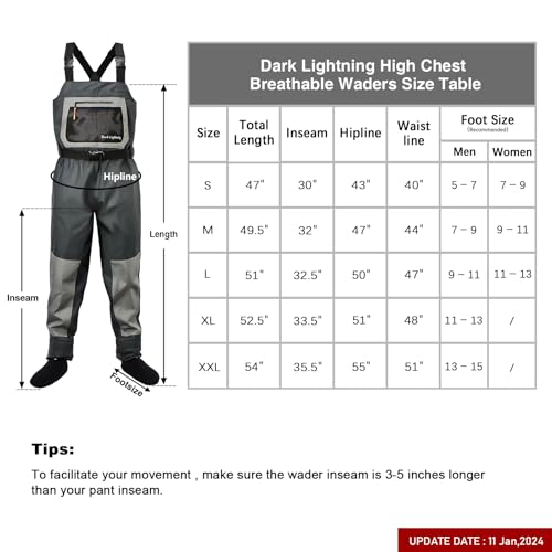 Vadeadores de pecho Dark Lightning aislamiento premium Transpirable Pro S 2