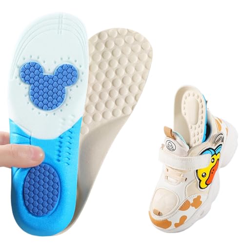 YAYAMIYA インソール キッズ 子供用 トリミング可能 4D立体 中敷き キッズ 厚め 衝撃を吸収し、ジュニア 土踏まず 中敷き子供 スポーツシューズインサート、アーチサポートインソール消臭 柔軟 (18-18.5cm)
