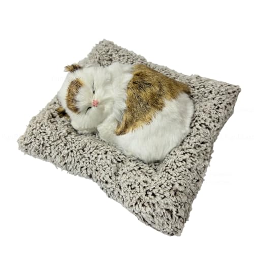 Image of FunBlast Cute Sleeping Cat Plush Toy with Meow Sound, Gift for Kids, Toy Accessories for Car Dashboard (Brown-1)