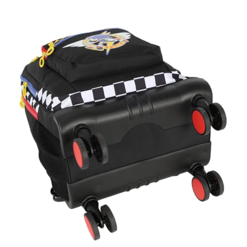 Mochila Infantil Rodinha Sonic 360 Graus Com Estojo Branco