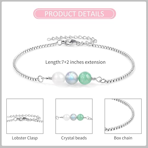 Yiyang Natural Crystal Bracelet Gifts for New Beginnings Anxiety Relief Positive Vibes Good Luck Protection Healing Bracelet Inspirational Encouragement Gifts for Women Friends4