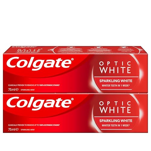 Colgate Optic White Sparkling White Whitening Toothpaste 2x75ml 2 Pack