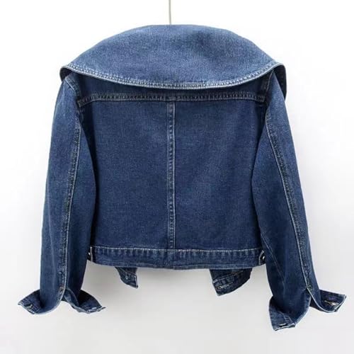 Women Jean Jackets Peter Pan Collar Button Down Cropped Jackets Spring Fall Trendy Casual Outwear with Pockets4