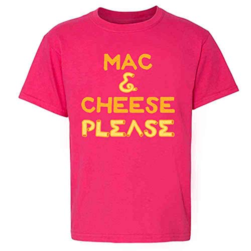 Pop Threads Mac and Cheese Please Funny Cute Food Youth Kids Girl Boy T-Shirt Pink S