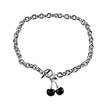 Dark Cherry Harajuku Girl Necklace 2020 Small Geometric Pendant Ot Buckle Punk Gothic Street Silver Color Chain Choker Necklaces Valentine's Day Gifts