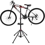 IPEB Bicycle Workstands Bench Height Adjustable Bike Repair Stand Folding Bike Maintenance Station with Tool Tray 360 Degree Swivel Clamp for Most Bikes, Black