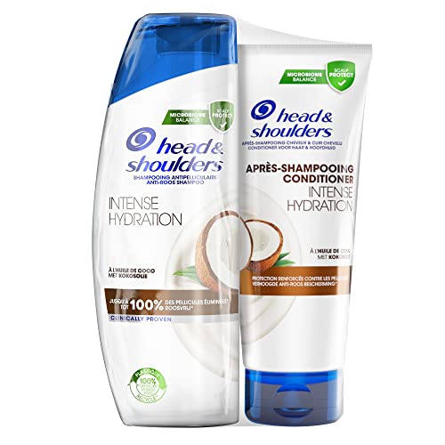 Head & Shoulders 2x285ml Shampooing Et 1x220ml Après-Shampooing Intense Hydration, À l’huile De Noix De Coco, Jusqu’à 100% Des Pellicules Éliminées, Cliniquement Prouvé Cover