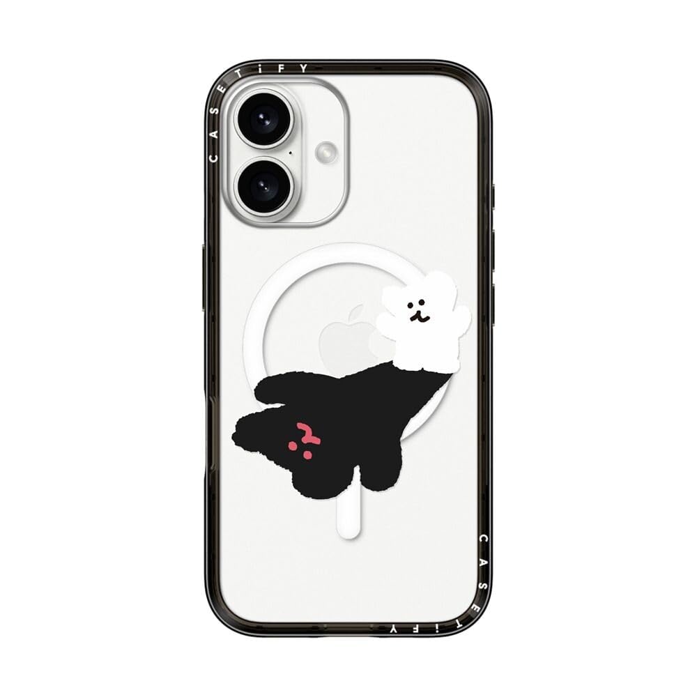 CASETiFY コンパクト iPhone 16 ケース [MagSafe対応/薄型 軽量/耐衝撃] - Giant Bobo - ブラック