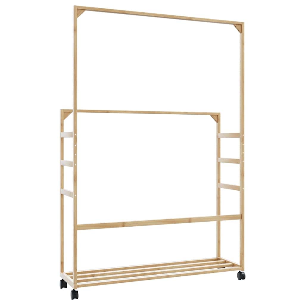 vidaXL Perchero con estantes y ruedas 90x35x155 cm bambú