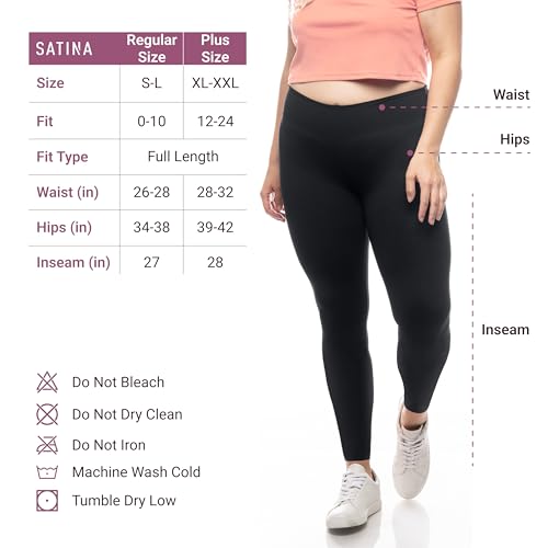 Image of SATINA High Waisted Leggings for Women - Comfortable and Stretchy in Versatile Sizes and Colors