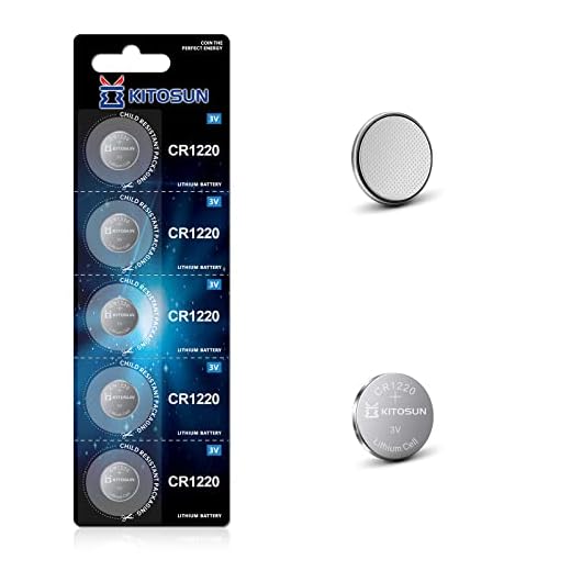 Kitosun CR1220 Pilas de Botón de Litio Batería 3V - 3 Volt CR 1220 Batería para para cámaras Canon Powershot Collares Navideños Lupas Relojes G Shock Casio (5 Piezas)